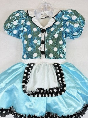 Weissman Dance Costume Child IC 7 8 Girls Soda Shop Rock Blue Dress Dancewear