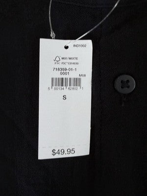 Gap Cotton Gauze Dolman Shirt Small Womens Top Black Button Up Short Sleeve New