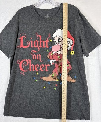 Disney Store Grumpy T Shirt Large Christmas Holiday Gray Short Sleeve Snow White