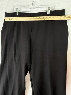 Susan Graver Smart Ponte Pants XL Petite Black Pull On Knit Slim Leg Womens