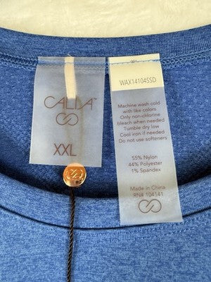 Calia Seamless Top XXL Blue Long Sleeve Shirt Womens New