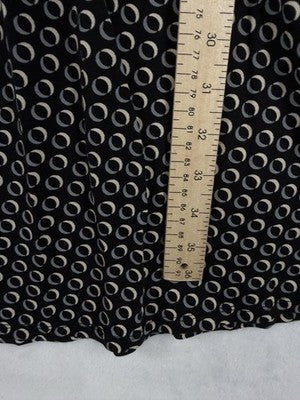 Gap Dress Women Medium Sleeveless Jersey Knit Black Print Knee Length Fit Flare