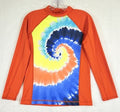 Lands End Rash Guard Boys Large Long Sleeve Swim Shirt Orange Tie Dye Kids