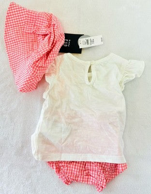 Baby Gap Girls 6-12 Months Outfit Top Shorts Hat New NWT