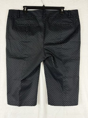 Ann Taylor Capri Pants 16 Signature Black Polka Dot Cotton Stretch Womens