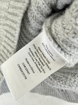 Talbots Sweater Small Lambswool Cable Knit Gray Wool Womens