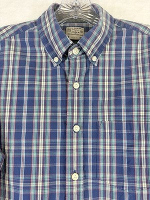 J Crew Shirt Mens Slim Fit Small Blue Plaid Button Down Long Sleeve