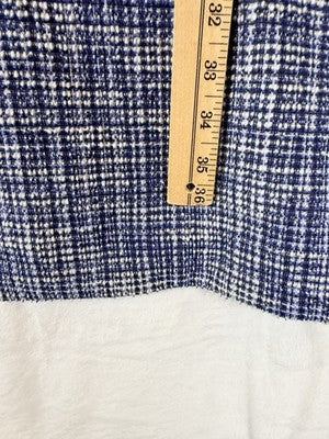 Talbots Dress 18 Blue Tweed Belt Short Sleeve Womens