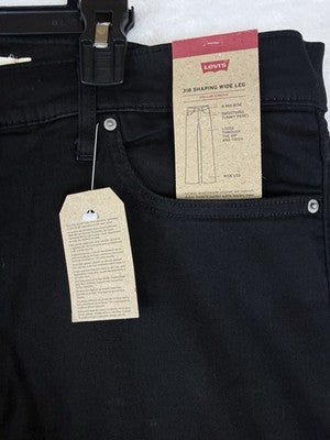 Levis 318 Shaping Wide Leg Jeans 34 Womens Black 34x32 Levi’s New NWT