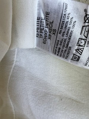 Gap Crop Top XS Petite Linen Blend Embroidered Tan Beige Sleeveless Women New