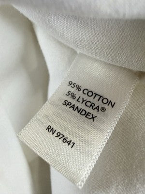 J Jill Top Small Faux Wrap Tee White 3/4 Sleeve Knit Cotton Stretch Womens