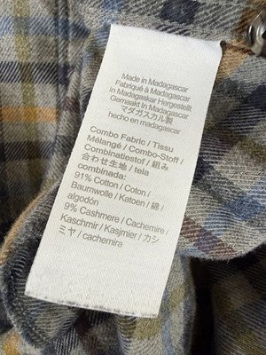 J.Crew Cashmere Blend Slim Flannel Shirt Men Small Tan Button Down Mens