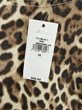 Gap Denim Mini Dress XS UltraSoft Leopard Print Sleeveless A Line Women New