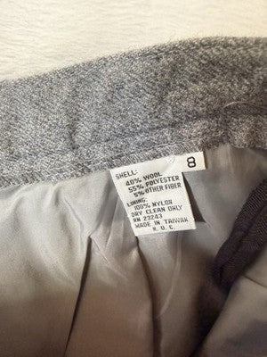 Vintage 80s Womens Blazer Skirt Suit Set 8 10 Gray Wool Dark Academia Whimsigoth
