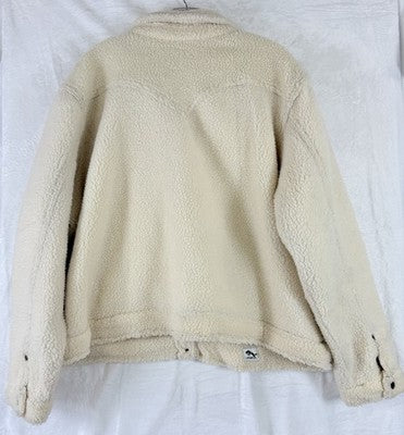 Wrangler Western Shirt Jacket 3XL Womens Ivory Sherpa Fleece Snap Button Shacket