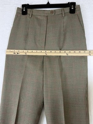 Pendleton Wool Pants 8 Petite Brown Houndstooth Made In USA Lined 8P Vintage