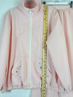 Blair Women’s Clothing Jacket Pants Large Petite Pink Seersucker Outfit Lot Set