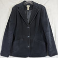 LL Bean Corduroy Jacket Womens 8 Navy Blue Blazer