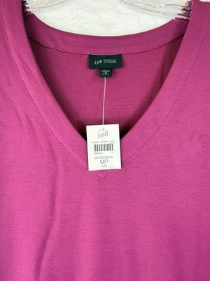 J Jill Wearever Dress Medium Petite Shift Short Sleeve Knit Womens MP New NWT