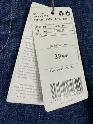 Mango Jeans Women 16 Martha Bootcut MNG Violeta High Rise Boot Cut Blue New