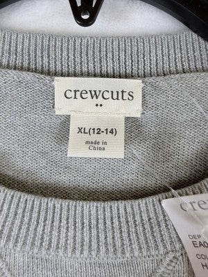 Crewcuts Sweater XL Boys Gray Long Sleeve Crew Neck 100% Cotton New NWT J Crew