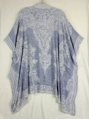J Jill Kimono Wrap Lightweight Blue Open Front One Size Top Cardigan Womens