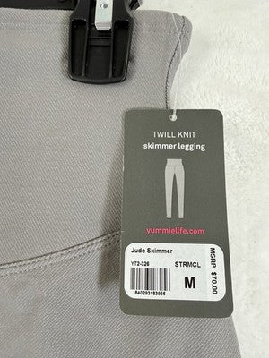 Yummie By Heather Thomson Skimmer Legging Medium Twill Knit Gray Women New *Flaw