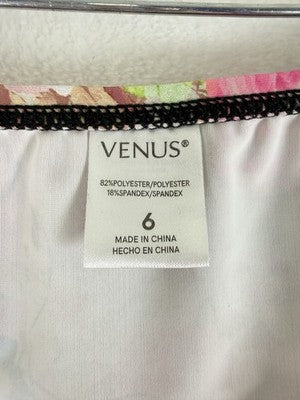 Venus Bikini Set Small Top 6 Bottom Halter Black Pink Floral Swimwear Womens