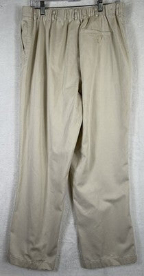 LL Bean Chino Pants Womens 16 Petite Original Fit Beige Khakis High Rise Cotton