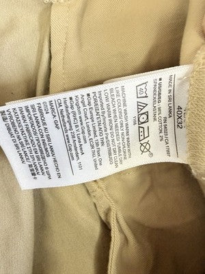 Gap Khaki Pants Men 40x32 Performance Straight Leg Tan Beige New NWT