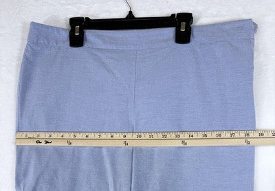 Talbots Chatham Crop Pants 10 Petite Women Scalloped Hem Blue Cotton Stretch 10P