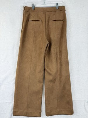 Ann Taylor Loft Faux Suede Crop Pants 00 Womens Brown Straight Leg