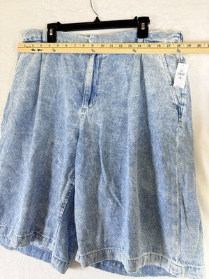 Gap 365 Denim High Rise Shorts XL Tall Women Ultrasoft Blue Bermuda 12” New NWT