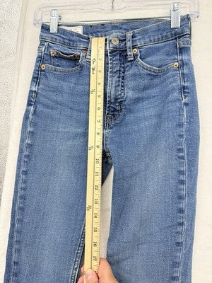 Gap Vintage Slim High Rise Jeans 25 0 Womens Blue Raw Hem Denim