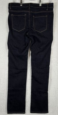 LL Bean Signature Straight Leg  Jeans 10 Womens Dark Blue Denim Mid Rise 293455