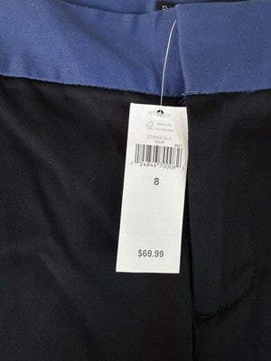 Banana Republic Ryan Pants 8 Women Black Blue Straight Leg New NWT