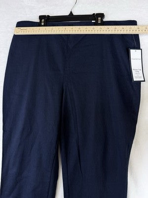 Charter Club Crop Pants 16 Blue Pull On Chelsea Skinny Leg Twill Womens New NWT