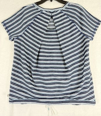 T By Talbots Top Medium Blue Terry cloth Short Sleeve Womens
