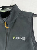LL Bean Fleece Vest Thomas College Womens Small Gray Jacket Full Zip New NWT