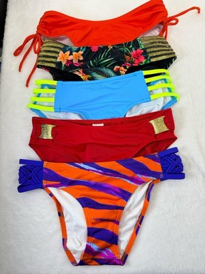 Venus Bikini Bottom Size 4 Womens Lot 5 Swim Bottoms Red Blue Black