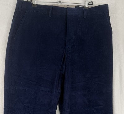 Lands End Traditional Fit Fine Wale Corduroy Pants 37 Navy Blue Men’s Classic