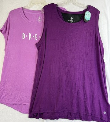 Rise By Lularoe XL 1X Tops Workout Purple Sleeveless Short Sleeve Lot New