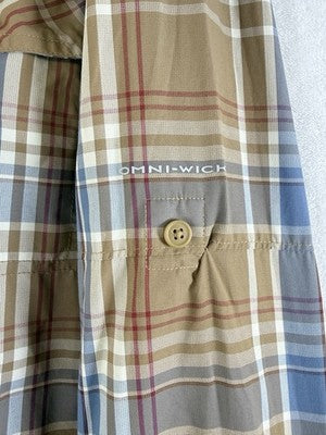 Columbia Shirt Mens 2XL Omniwick Lightweight Long Sleeve Plaid Fishing Button Up
