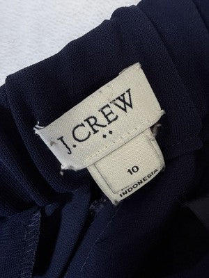 J Crew Dress Pants 10 Womens Navy Blue Pull On Elastic Back Lightweight