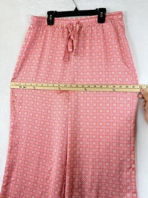 J Crew Pajama Pants Medium Satin Pink Print Womens