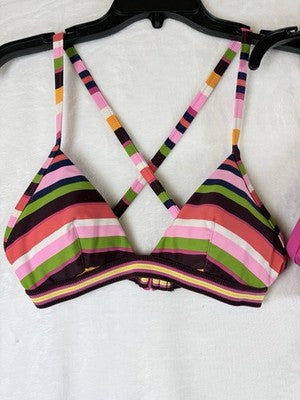 Aerie Bikini Top Medium Triangle Lot 2 Pink Striped