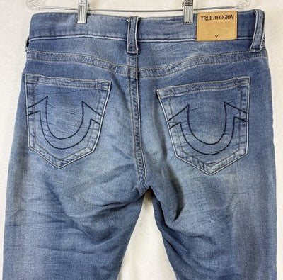 True Religion Geno Relaxed Slim Jeans 32 Mens 32x34 Blue Denim