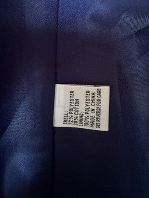 Talbots 18W Petite Jacket Jacquard Vintage Navy Blue 3/4 Sleeve Tunic Plus Size