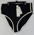 Calia Swim Bottom XL Black High Rise Tipped Womens Tankini Swimwear New NWT