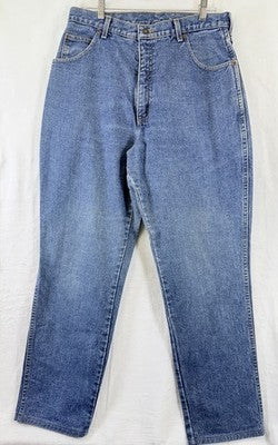 Vintage Lands End Jeans 16 Womens Made In USA Blue High Rise 90s 100% Cotton